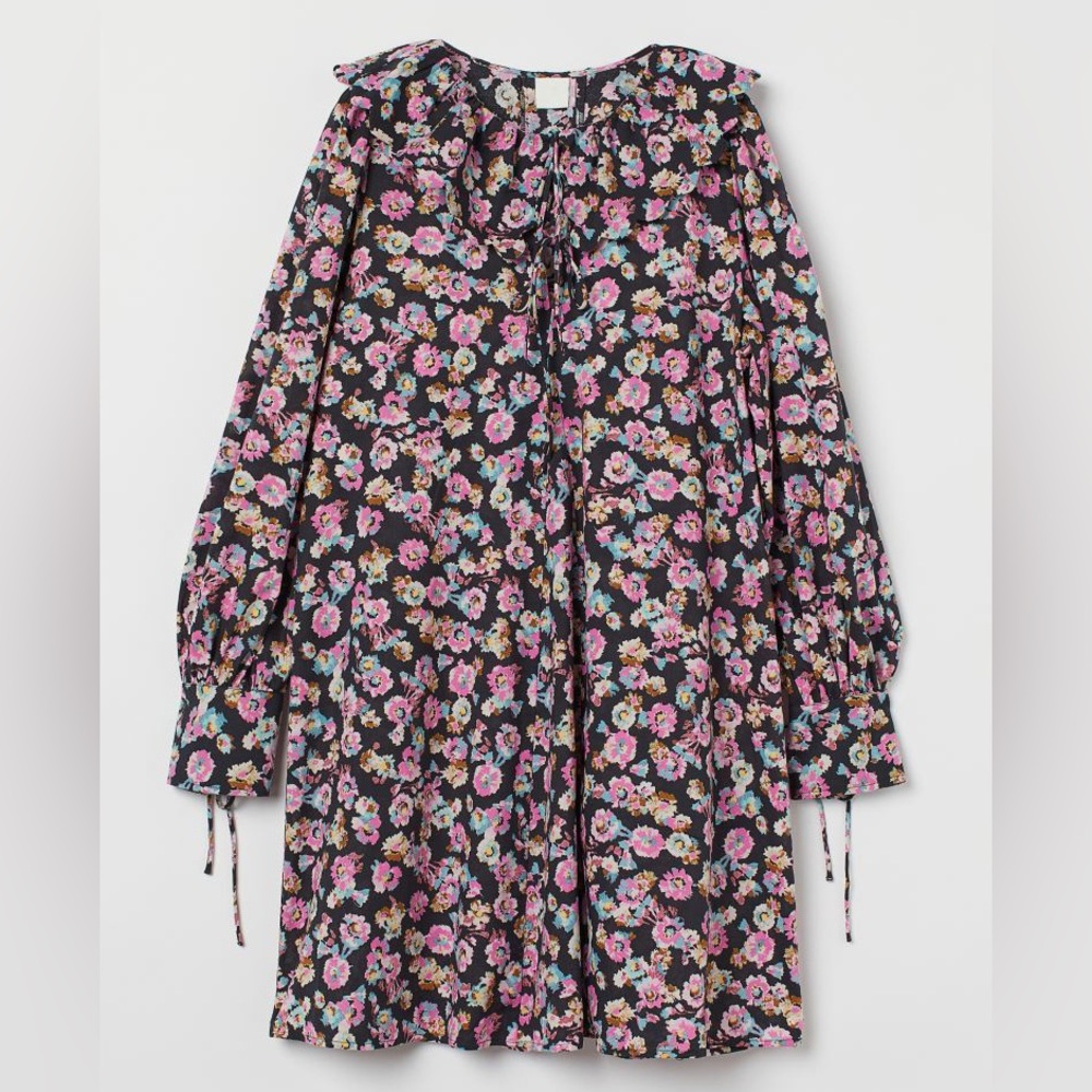 🆕 H&M Floral Flounce Long Sleeve Dress XXL